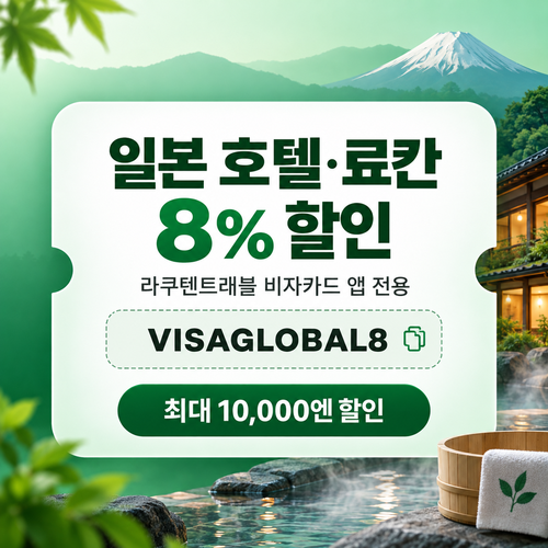 라쿠텐트래블 비자카드 8% 할인코드
